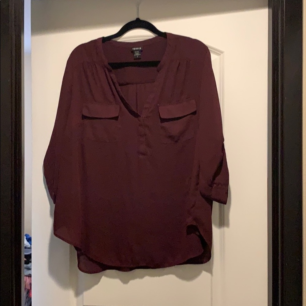 Torrid Burgundy Blouse 2x